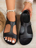 Women's Fashion Flat Sandals, Outdoor Vacation Commute Home Versatile Casual Slide Sandals